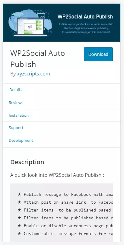Imagen: “WP2Social Auto Publish” en wordpress.org