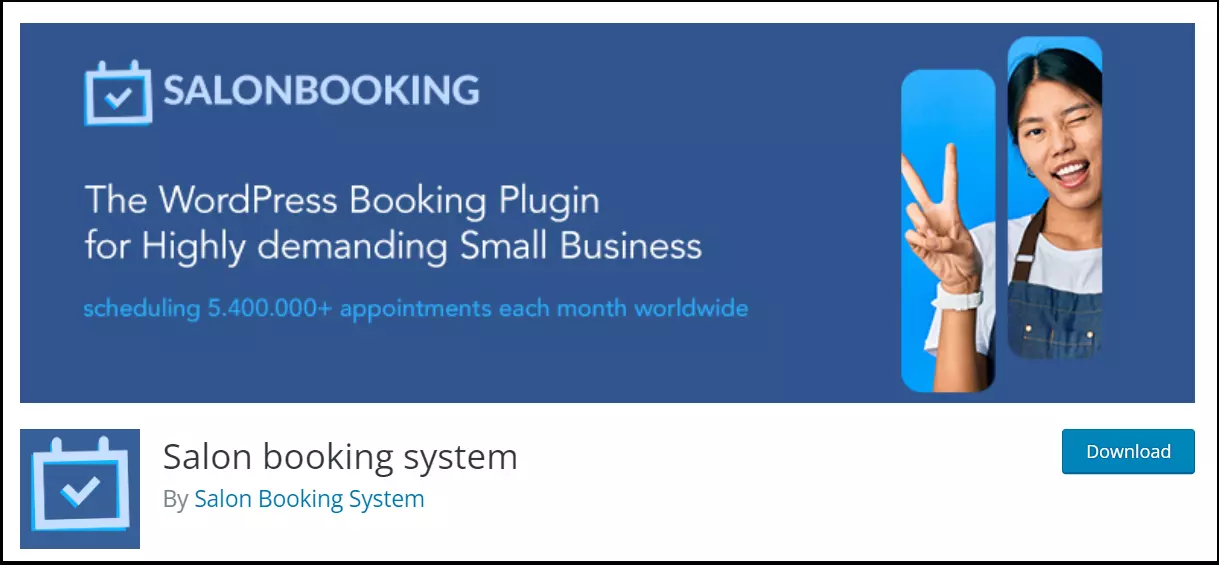 Mención del plugin Salon Booking System en WordPress.org Imagen: Mención del plugin Salon Booking System en WordPress.org