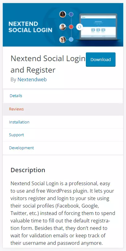Imagen: “Nextend Social Login and Register” en wordpress.org