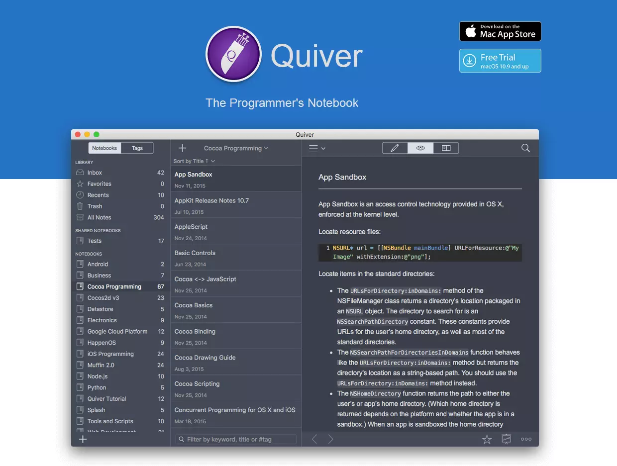 Imagen: Editor Markdown para Mac Quiver