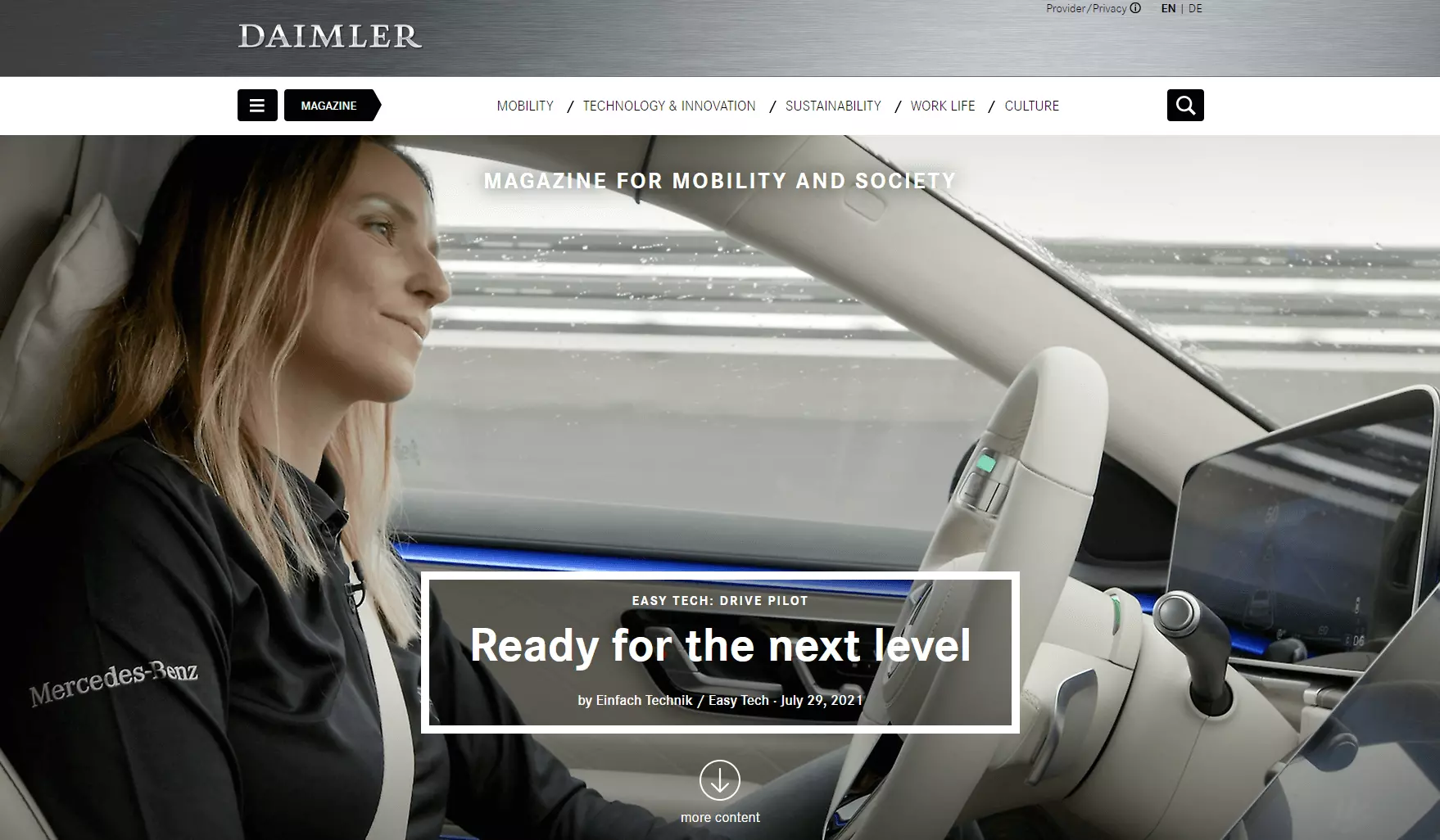 Imagen: Ejemplo de blog con WordPress: Daimler