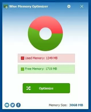Imagen: Wise Memory Optimizer: ventana principal